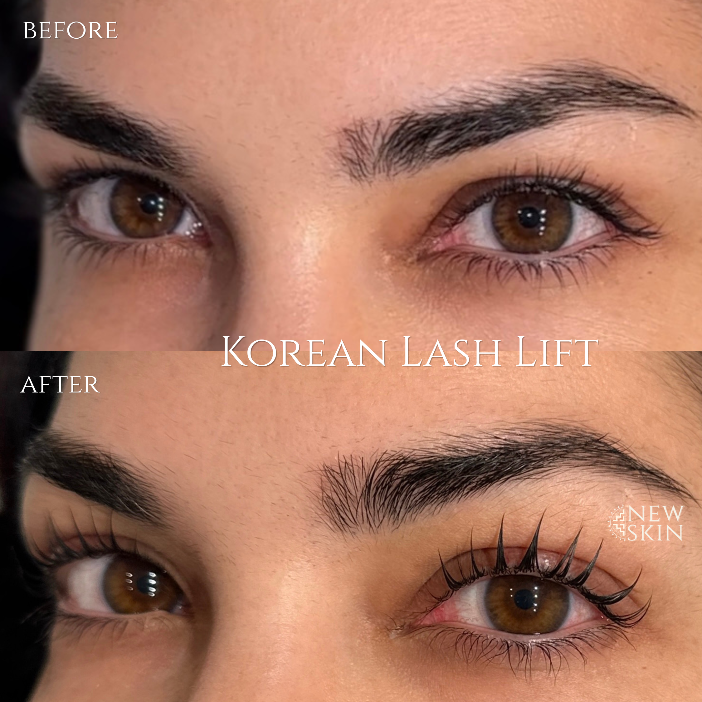 Korean Lash Lift before and after