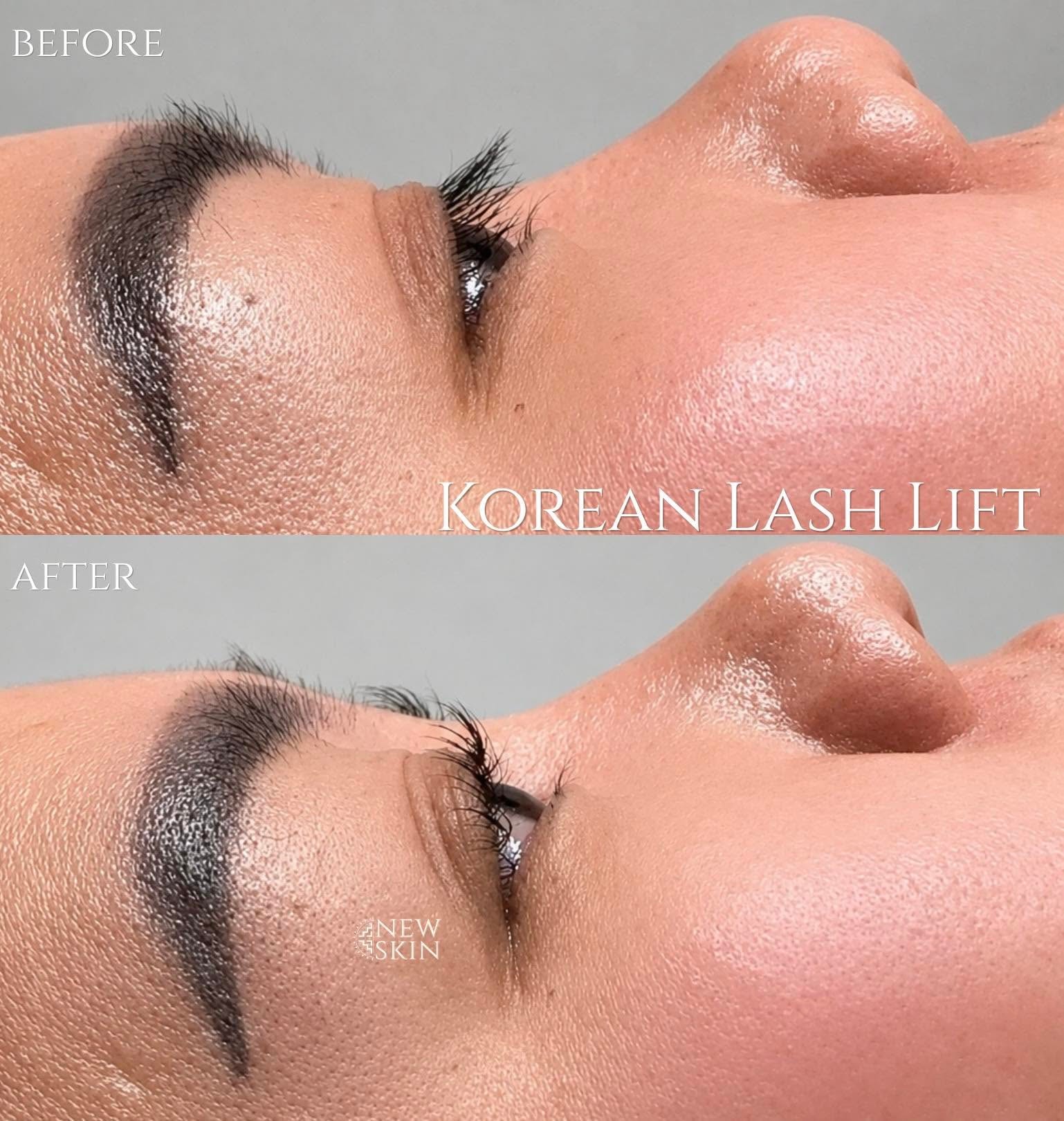 Korean Lash Lift before and after