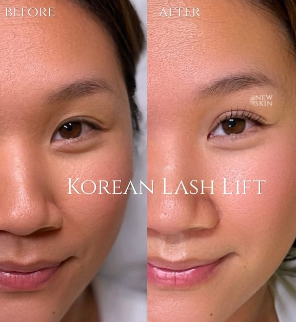 Korean Lash Lift before and after