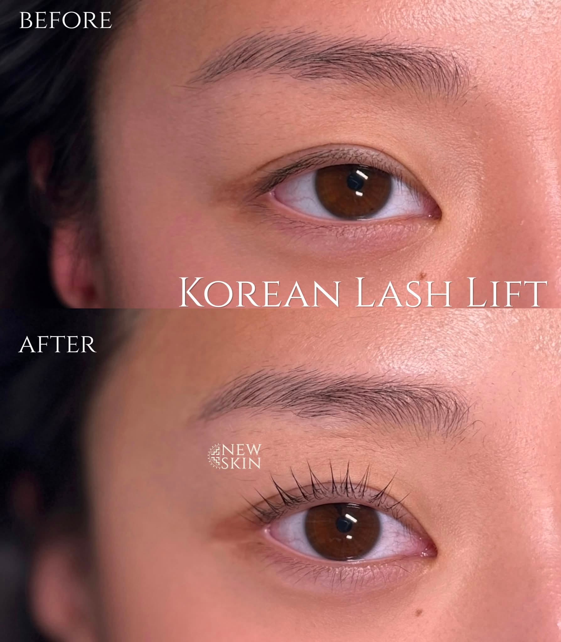 Korean Lash Lift before and after